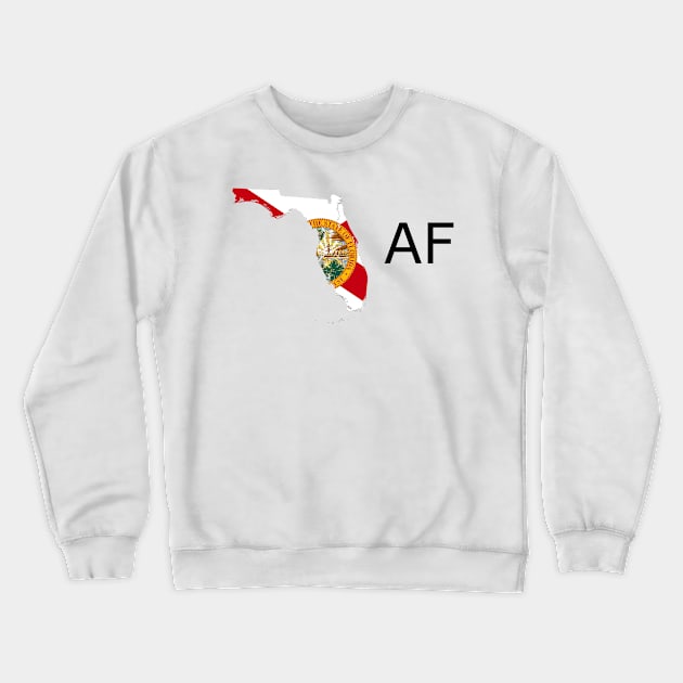 Florida Flag State Outline AF (black) Crewneck Sweatshirt by Big Term Designs